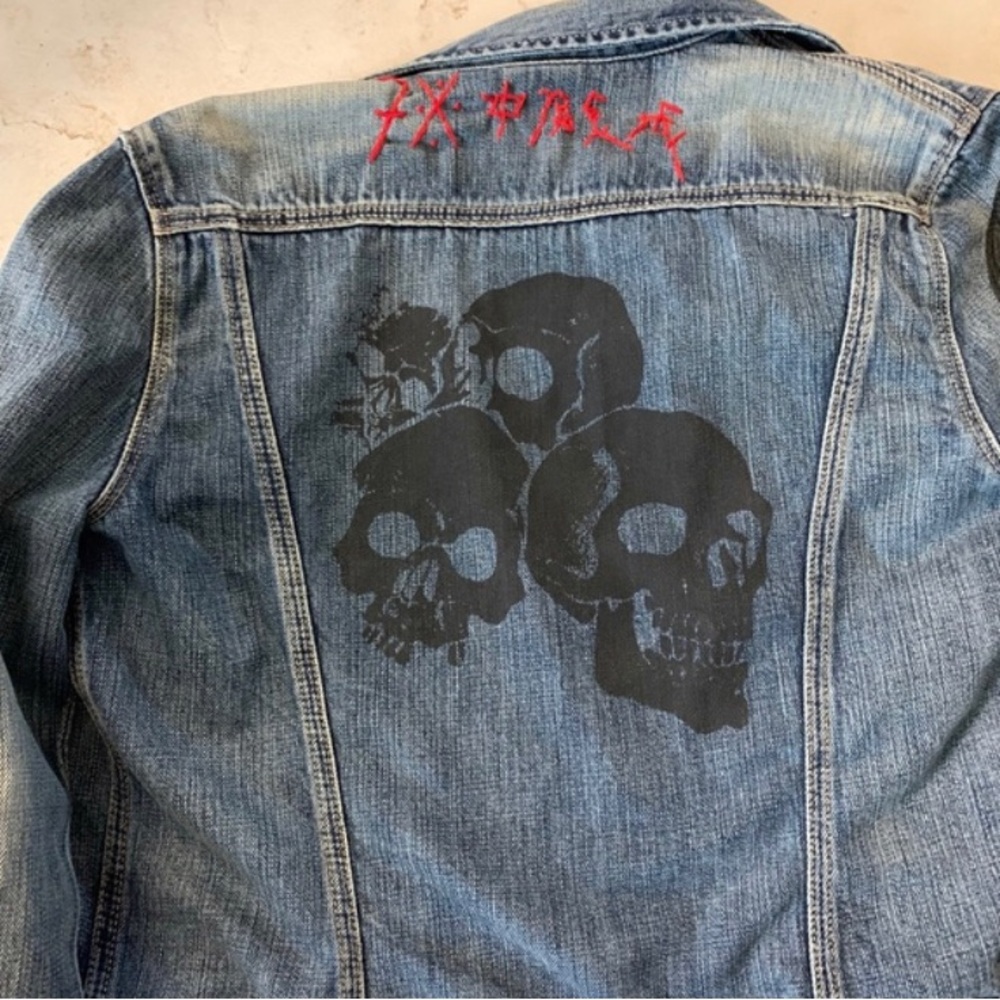 7 for all mankind A pocket jean jacket skulls